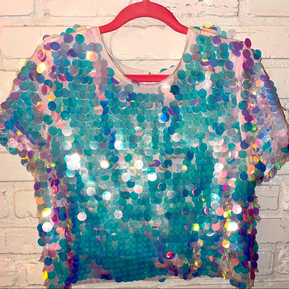 Sequin Crop Top